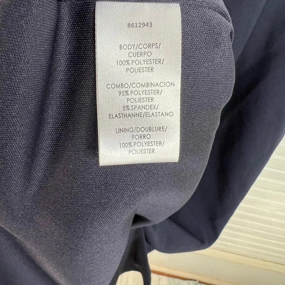 JS Collections Blue Ribbon and Lace Crepe Midi Dress V Back Short Sleeve 14 - Picture 12 of 16